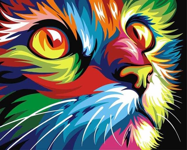 F&S Diamond Painting Store Cat Colorful 25x30cm
