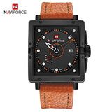 NAVIFORCE fashion top quartz sports watch leather strap creative waterproof men's watch