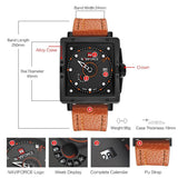 NAVIFORCE fashion top quartz sports watch leather strap creative waterproof men's watch