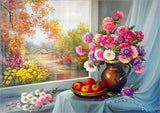 F&S Diamond Painting Store Flower Arrangement At Window 30x40cm