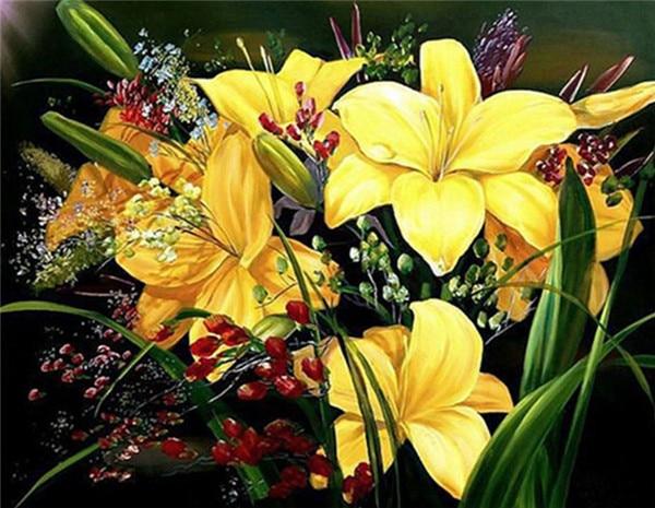 F&S Diamond Painting Store Flowers Yellow 30x40cm