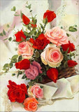 F&S Diamond Painting Store Flowers Pink & Red 30x40cm