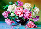 F&S Diamond Painting Store Flower arrangement Pink & White 30x40cm