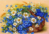 F&S Diamond Painting Store Flower arrangement White & Blue 30x40cm