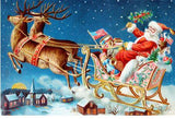 F&S Diamond Painting Store Santa Claus in Sleigh with Two Reindeers 25x30cm