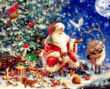 F&S Diamond Painting Store Santa Claus with Christmas tree 25x30cm