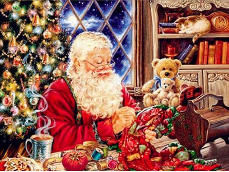F&S Diamond Painting Store Santa Sewing 25x30cm