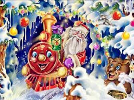 F&S Diamond Painting Store Santa Claus in Steam Locomotive in the Snow 25x30cm