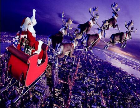 F&S Diamond Painting Store Santa Claus in Sleigh over the City 25x30cm