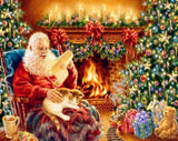 F&S Diamond Painting Store Santa Claus by Fireplace 25x30cm