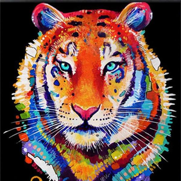 F&S Diamond Painting Store Tiger Colorful 25x25cm