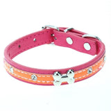 F&S Adjustable PU Leather Collar  for Small Medium Dogs