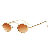 Fashion Slim Metal Ellipse Frame Tone Ocean Lens Sunglasses Retro Style Brand Design Sunglasses