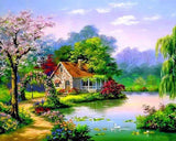 F&S Diamond Painting Store House on a Pond 25x30cm