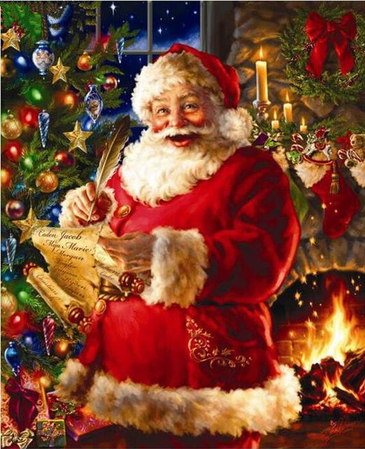 F&S Diamond Painting Store Santa Claus Writing 40x50cm