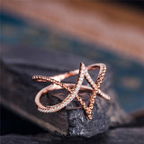 Rose Gold V-shaped Simple Women's Ring