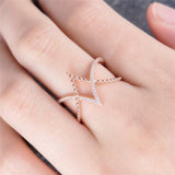 Rose Gold V-shaped Simple Women's Ring