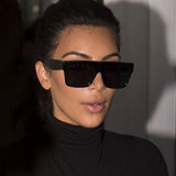 Rivet glasses flat top black sunglasses female