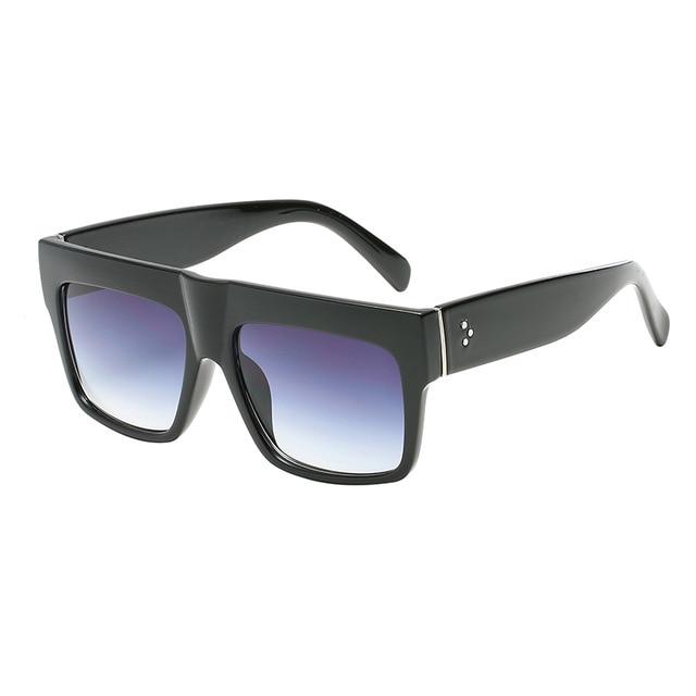 Rivet glasses flat top black sunglasses female
