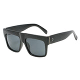 Rivet glasses flat top black sunglasses female