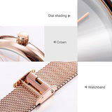 Luxury steel quartz ladies watch
