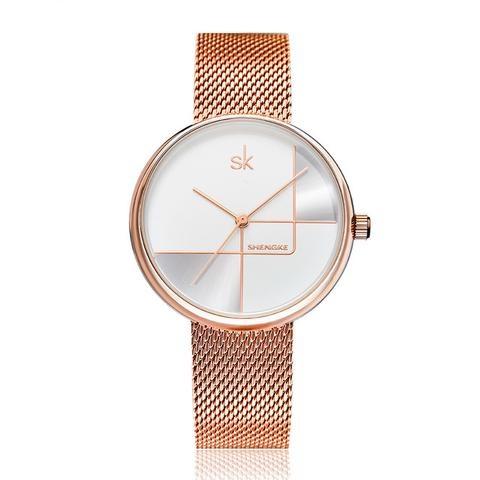 Luxury steel quartz ladies watch