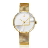 Luxury steel quartz ladies watch