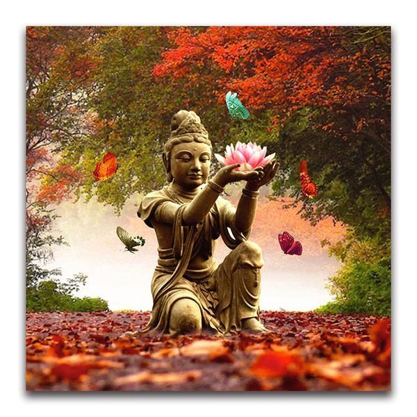 F&S Diamond Painting Store Buddha with Flowers & Butterflies