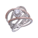 Creative Cross Pattern Zircon Ring