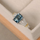 Luxury Square Drill Ring Alloy with White Gold Plated Cubic Zircon inlay