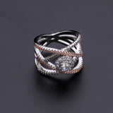 Creative Cross Pattern Zircon Ring