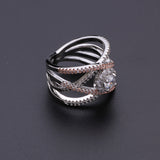 Creative Cross Pattern Zircon Ring